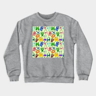 Cute Colorful Monsters All Over Print Crewneck Sweatshirt